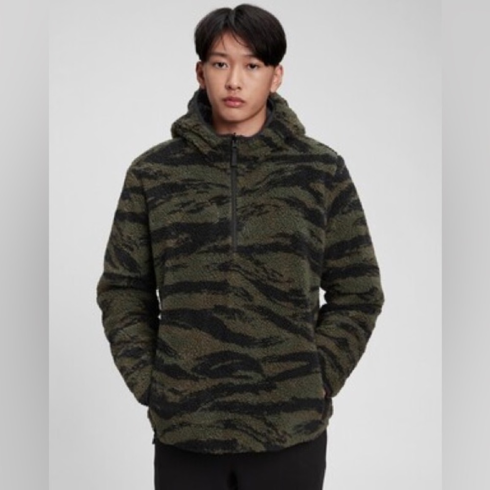 Gap Boys Teen Reversible Sherpa Jacket Hoodie Teen 14-16 - Picture 2 of 7